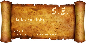 Stettner Ede névjegykártya
